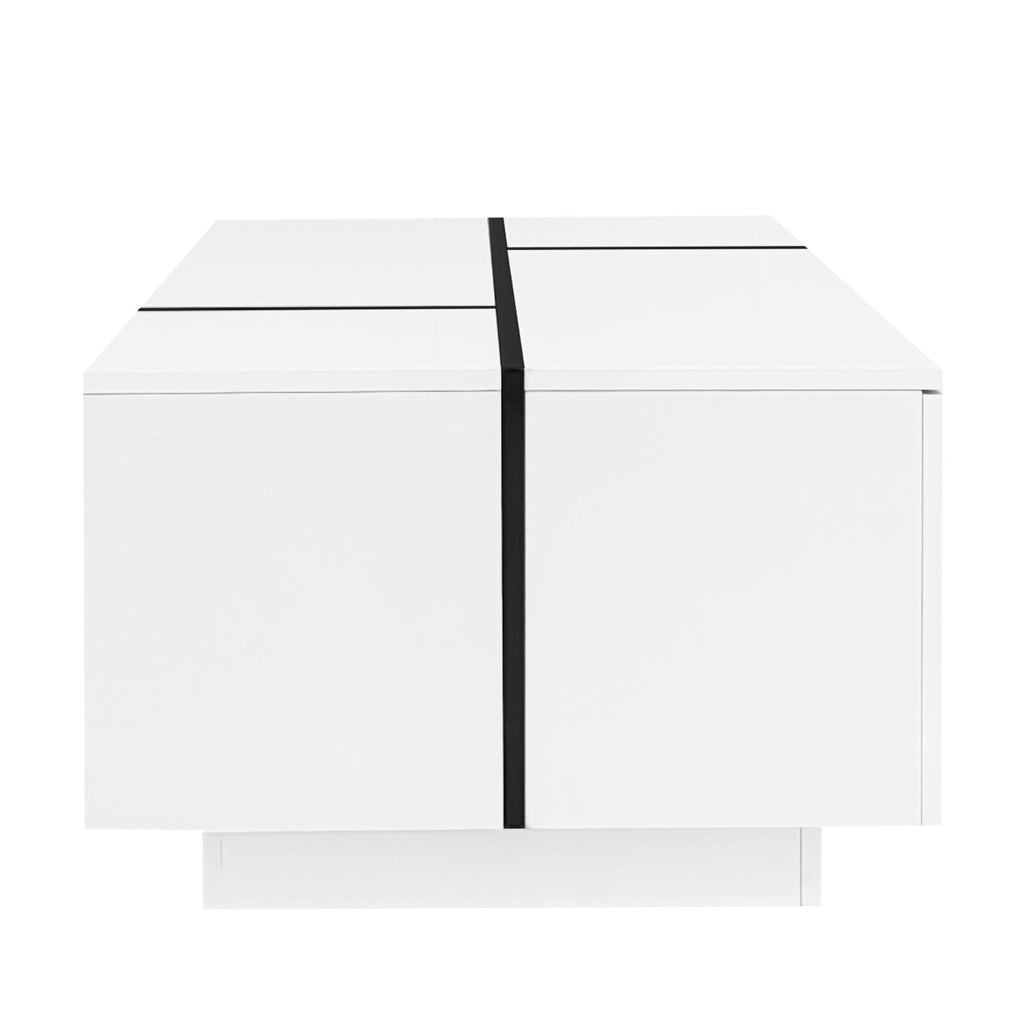 Extendable Coffee Table With 2 Hidden Storage Space And 2 Drawers For Living Room