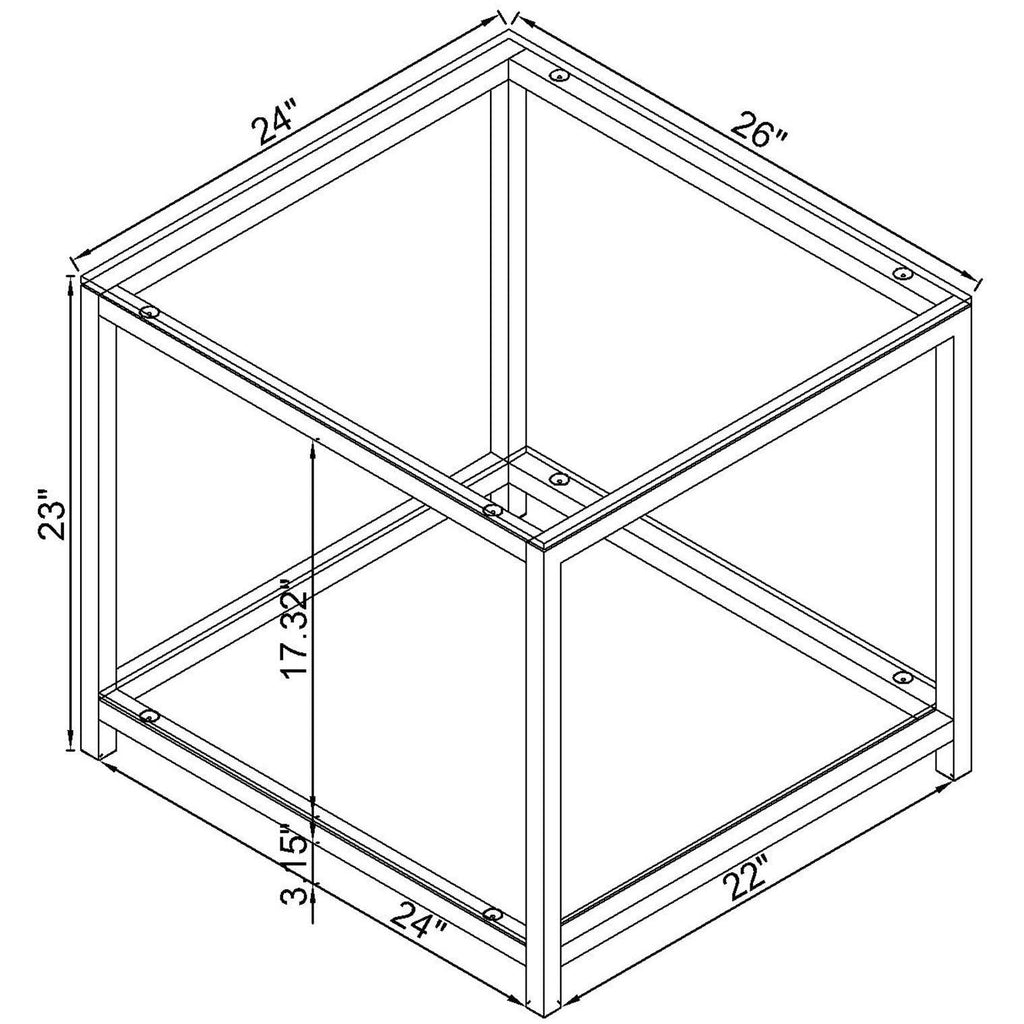 Weston - 1 Shelf Side End Table - Nickel