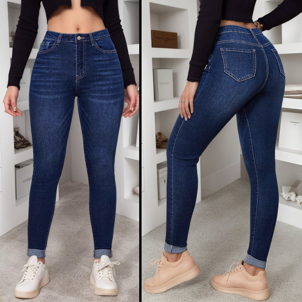 Womens Street-style High-rise Stretch Skinny Jeans