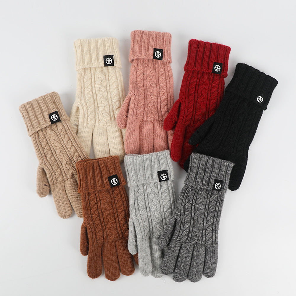 Knitted Gloves For Winter Outdoor Cycling