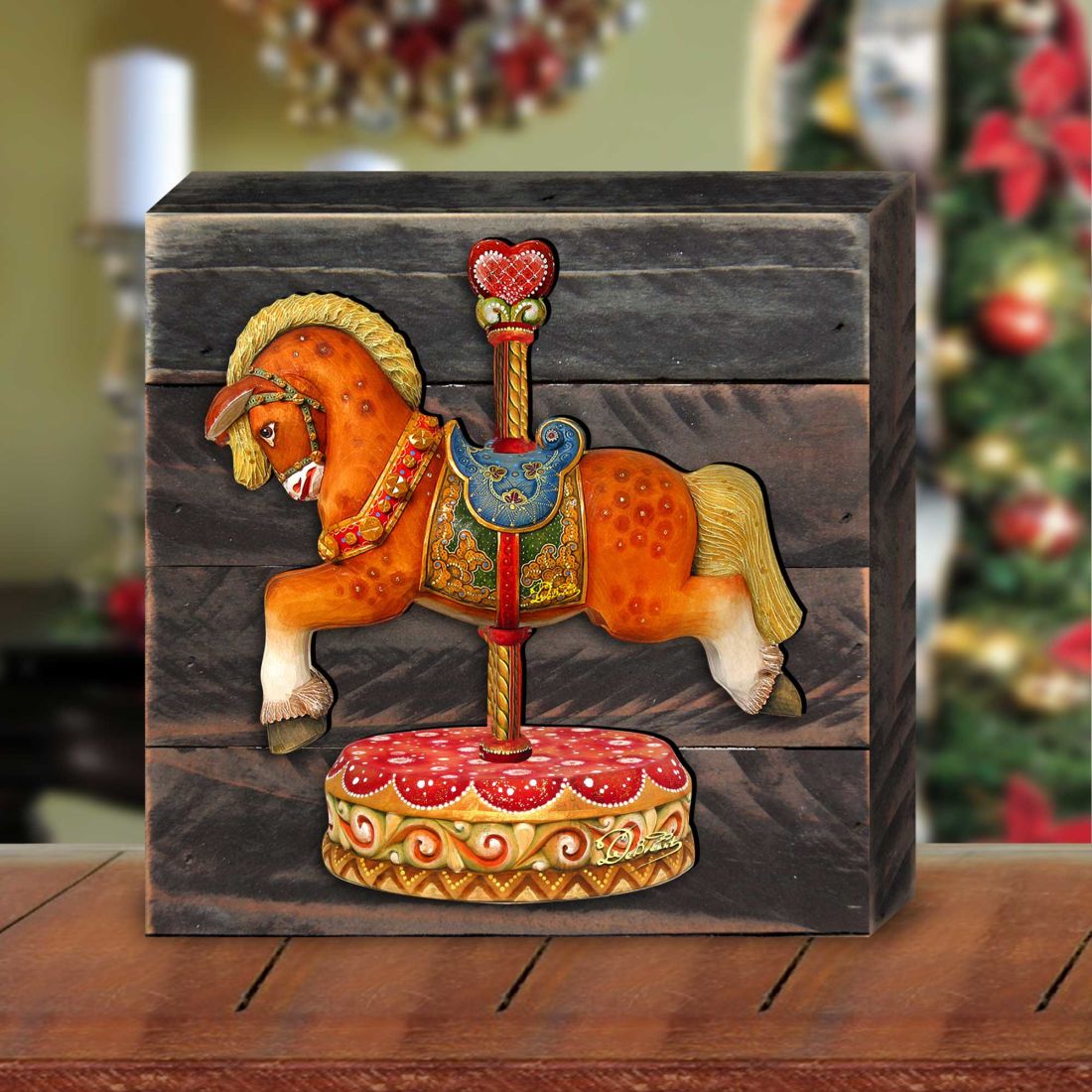 Rocking Horse Wooden Decor by G. DeBrekht - Christmas Decor - 8114041B