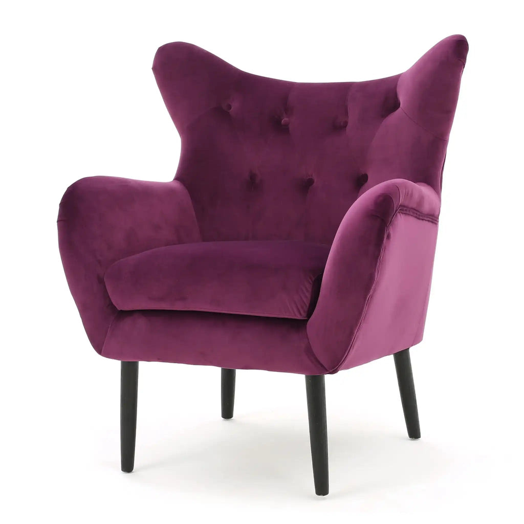Alyssa Mid Century Upholstered Arm Chair With Wingback Design