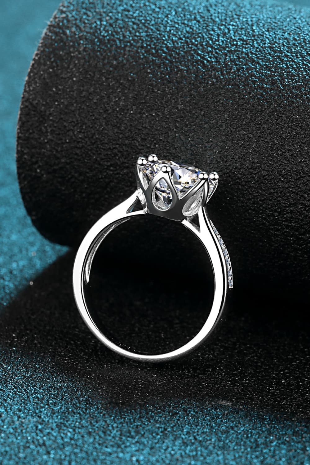 3 Carat Brilliant Round Cut Sparkala™ Rhodium Over Pure Sterling Silver Side Stone Ring