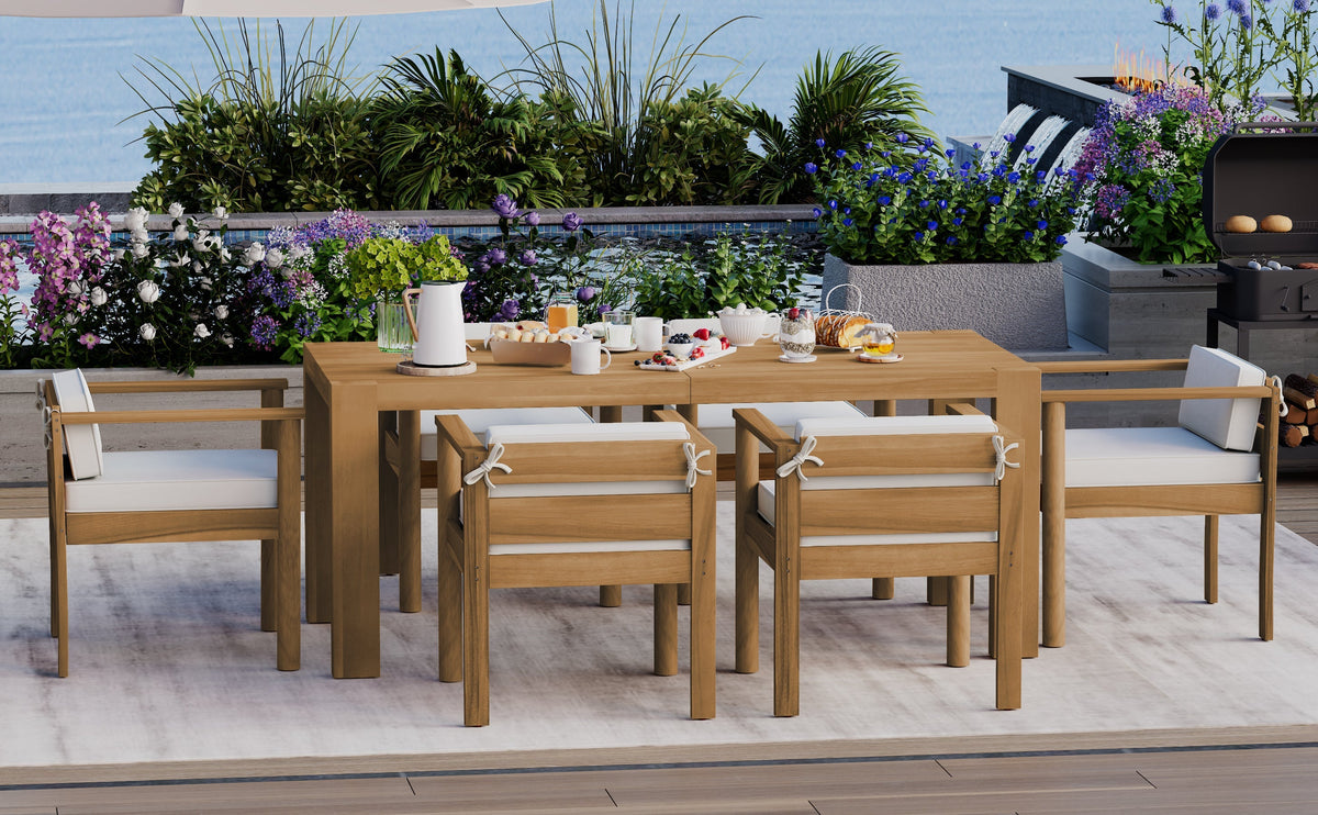 TREXM 7-Piece Patio Dining Table Set for 6