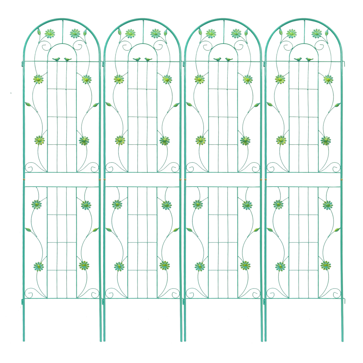 4 Pack Metal Garden Trellis 86.7'' x 19.7'' Rustproof Trellis for Climbing Plants