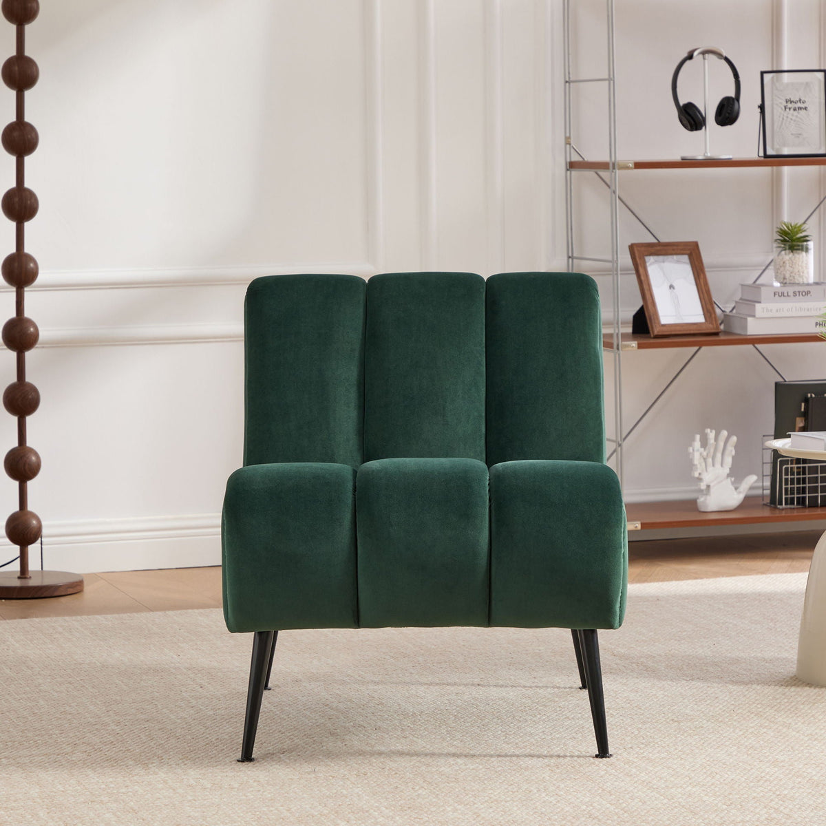 Upholstered Armless Chair For Living Room
