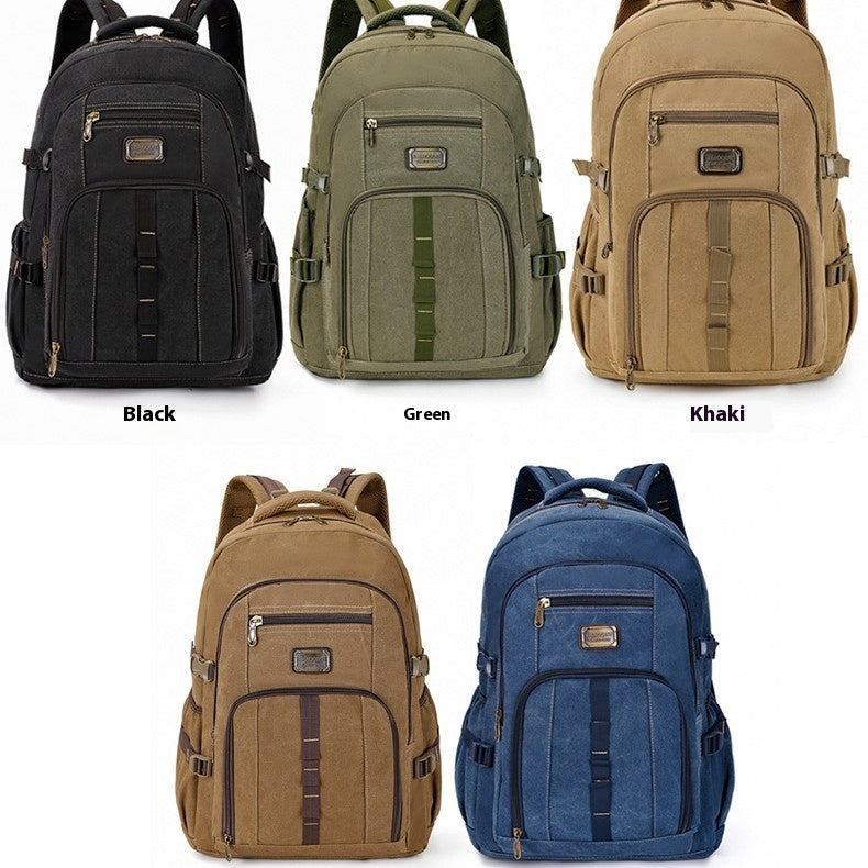 Durable Large Capacity Canvas Backpack Retro Computer Backpack Travel & Outdoor Sports