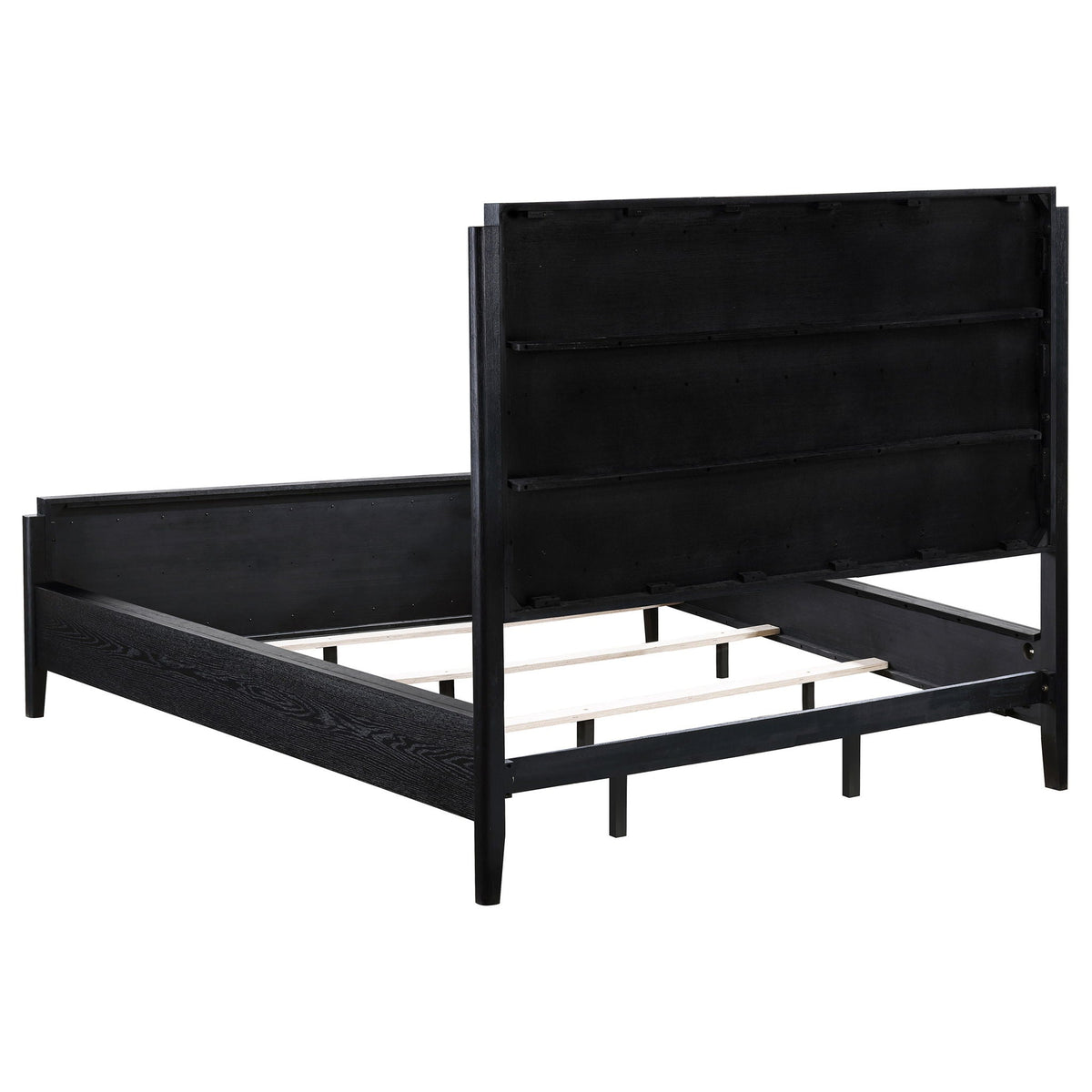 California King 5 Piece Bedroom Set With Fluted Detailing - Black