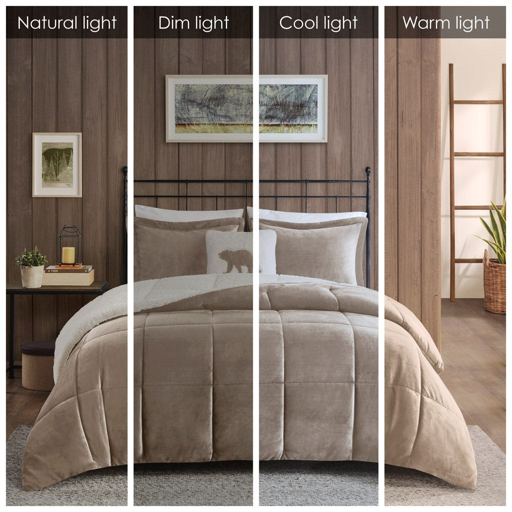 King Plush to Sherpa Down Alternative Comforter Set