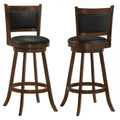 Swivel Stool With Upholstered Seat (Set of 2) - Black / Brown