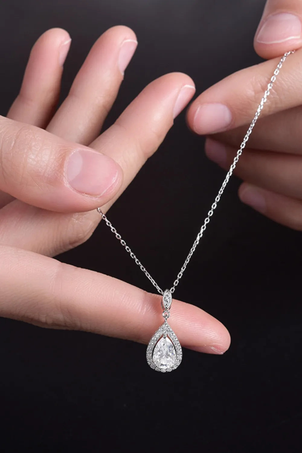 1.5 Carat Sparkala™ 925 Sterling Silver Teardrop Necklace