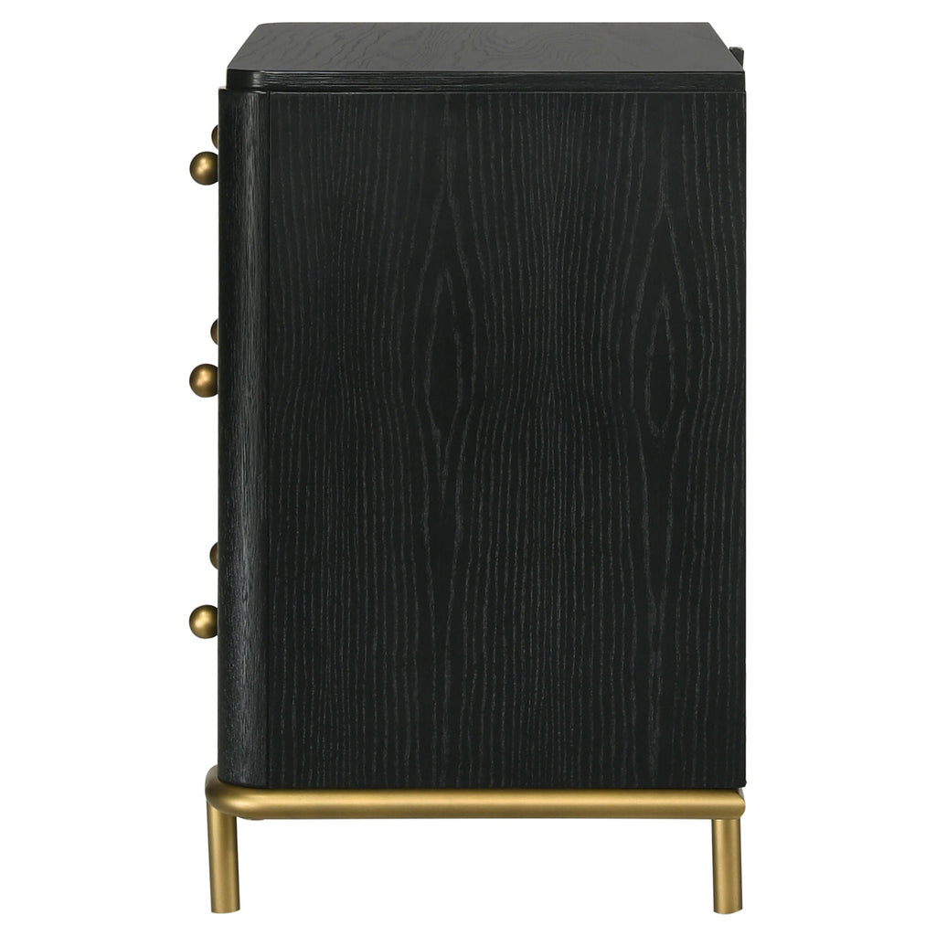 Anser - 3 Drawer Nightstand - Black