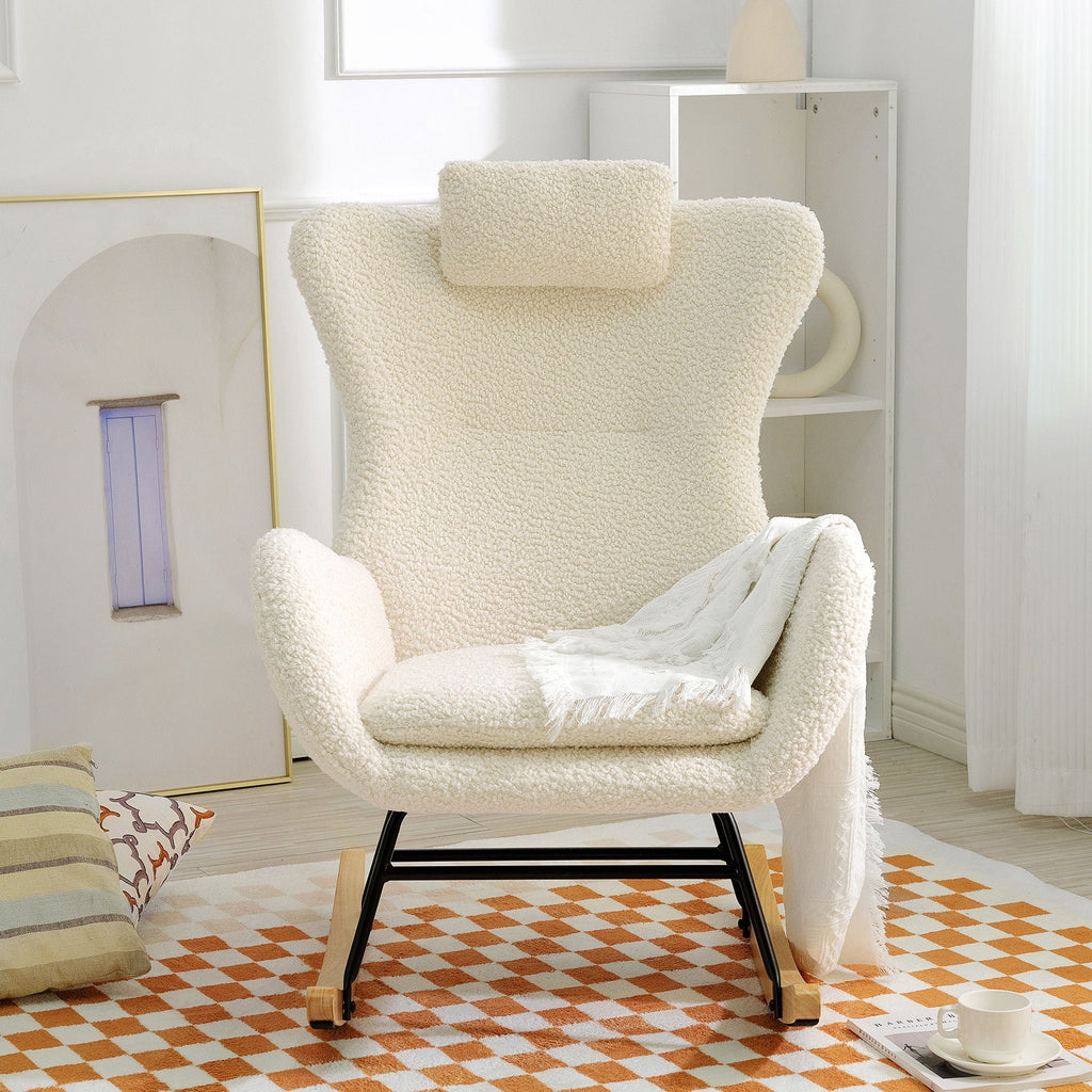 Rocking Chair Nursery Teddy Upholstered Rocker Glider Chair
