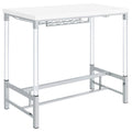 Tonneson - Bar Table With Trestle Base And Wine Storage - White