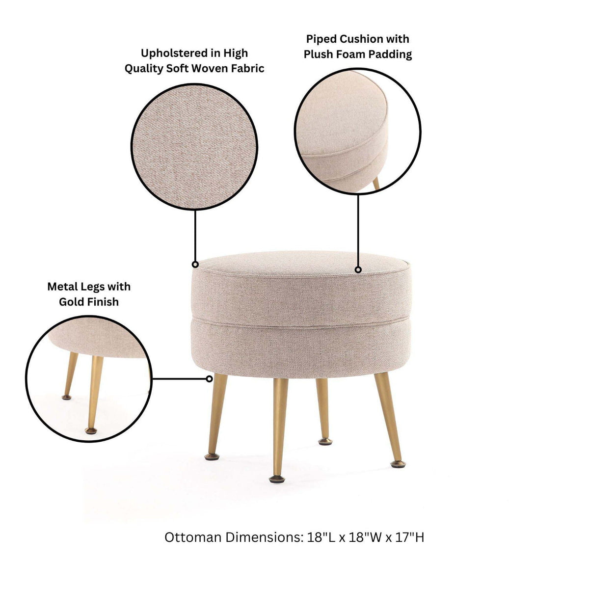 Bailey - Upholstered Accent Ottoman