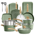 17 Piece Pots and Pans Set Non Stick Nonstick Induction Granite Kitchen Cookware Sets for Home Cooking Durable Induction Compat