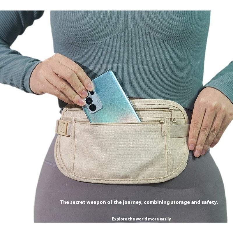 Invisible Thin Passport Burglar-proof Next To The Skin Waist Bag