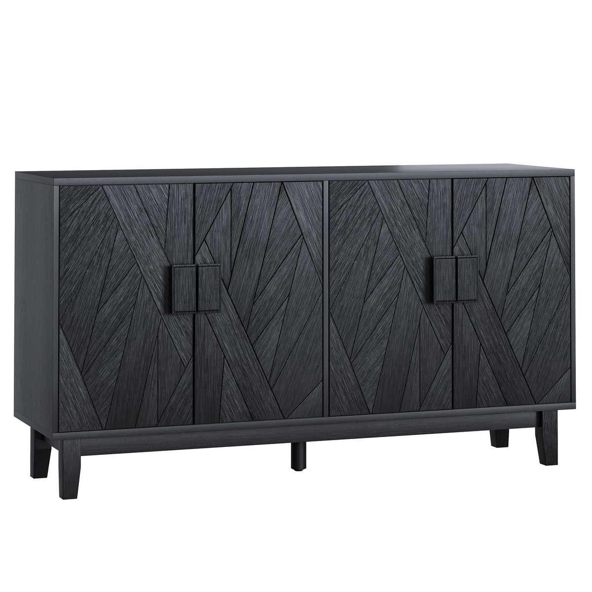 Modern Style Buffet Cabinet, Storage Side Cabinet Buffet Cabinet, Medieval Modern Multifunctional Decorative Cabinet Suitable For Living Room, Dining Room, Entrance, Corridor, Kitchen - Black