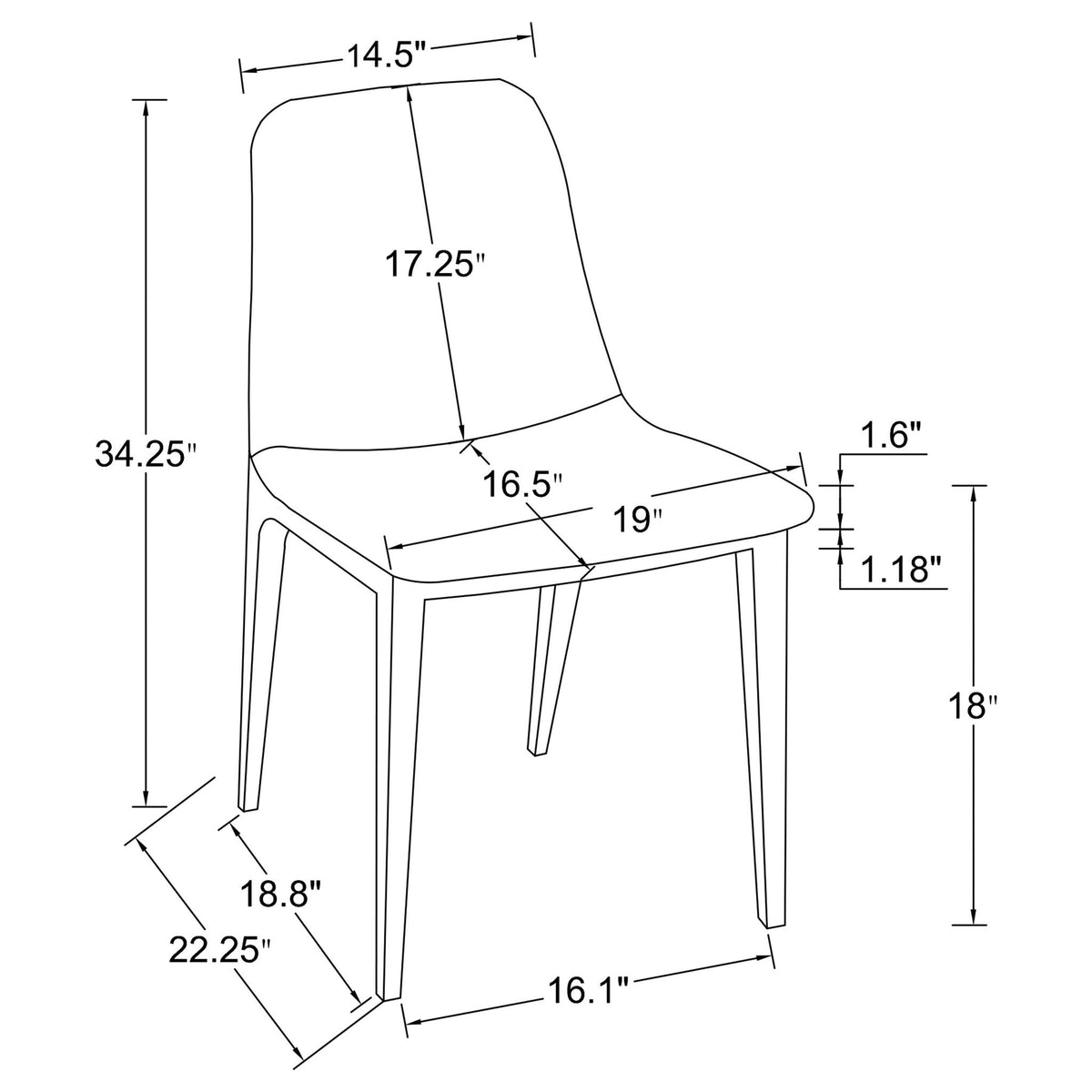 Upholstered Dining Side Chairs (Set of 4) - Gray