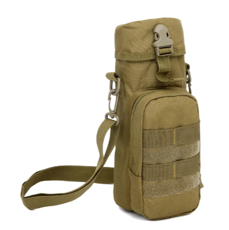 Water Bottle Shoulder Bag – Hands-Free Nylon Carrier for Travel & Hiking