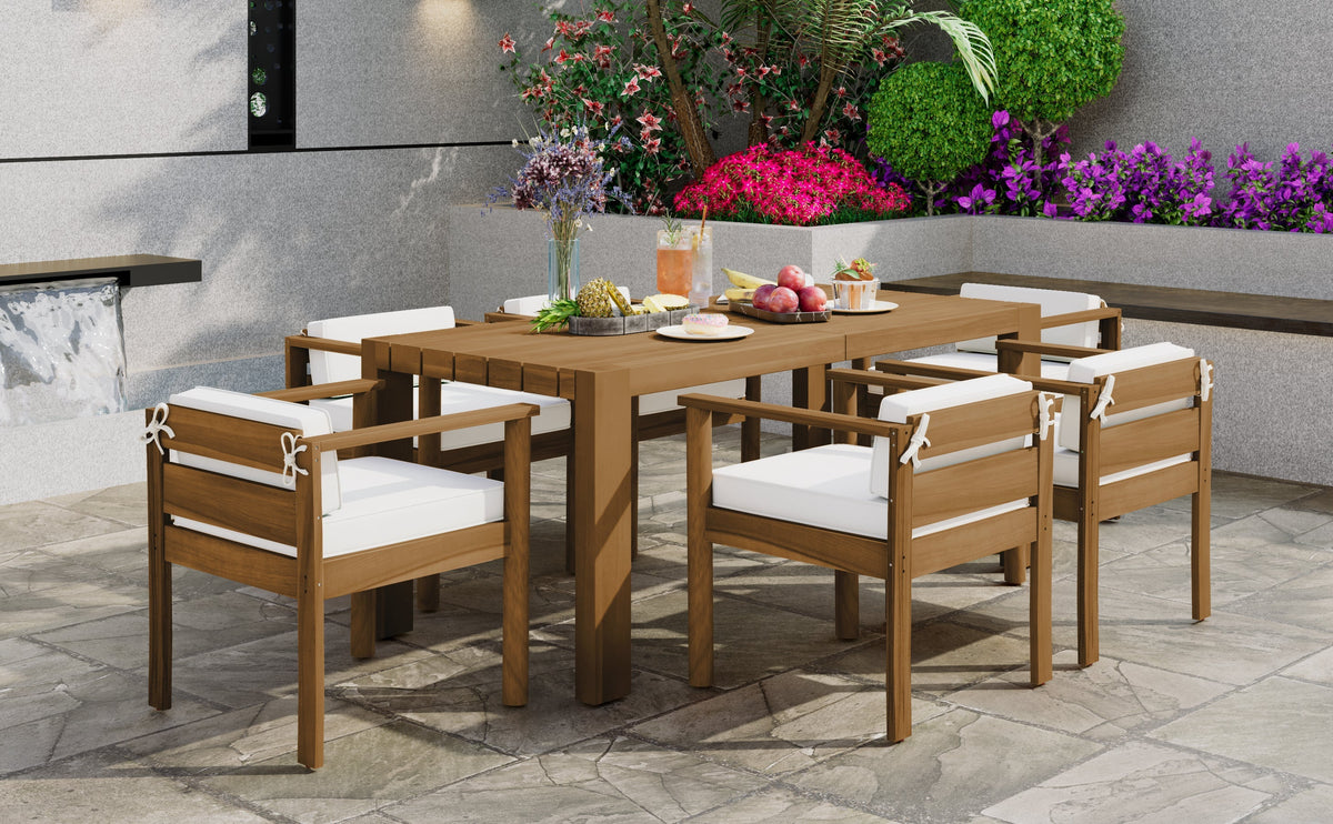 TREXM 7-Piece Patio Dining Table Set for 6