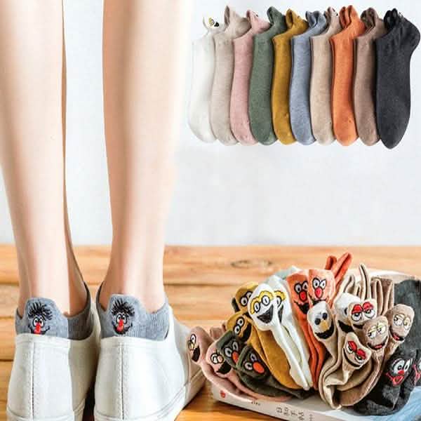 10-Pack: Embroidered Expression Women Socks