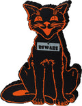 Beware Black Cat Chunky Sitter Wood Sign