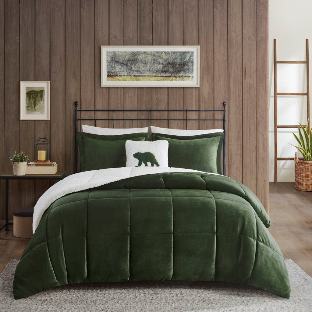 King Plush to Sherpa Down Alternative Comforter Set
