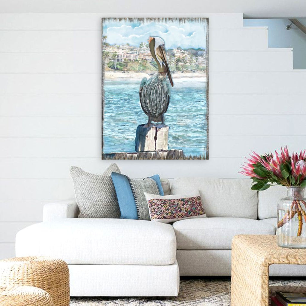 Ocean Serenity Pelicans Wooden Coastal Wall Art by Nature Wonders - Coastal Sea-Life Decor - 95252-3B