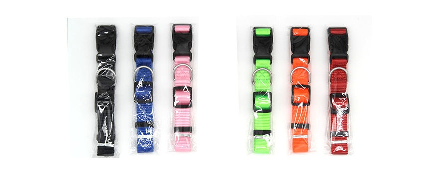 Soft Nylon Pet Collar – Adjustable Dog & Cat Collar with Metal D-Ring