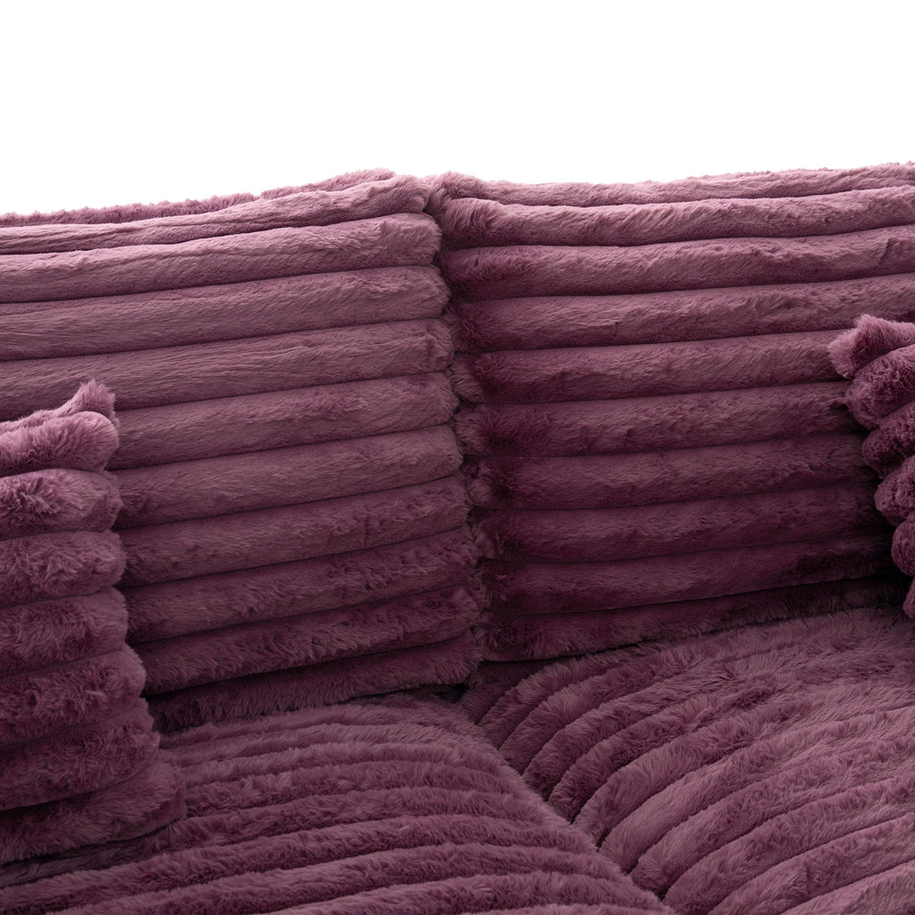 Oversized Double Chaise Lounge Sofa Bed With USB Ports And Cup Holders
