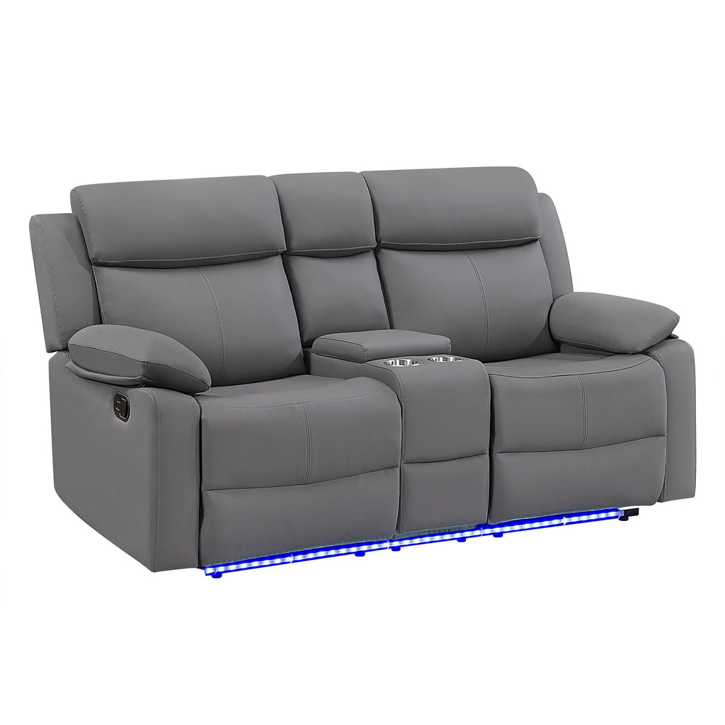Blanche - Reclining Set With LED Lights, Speaker