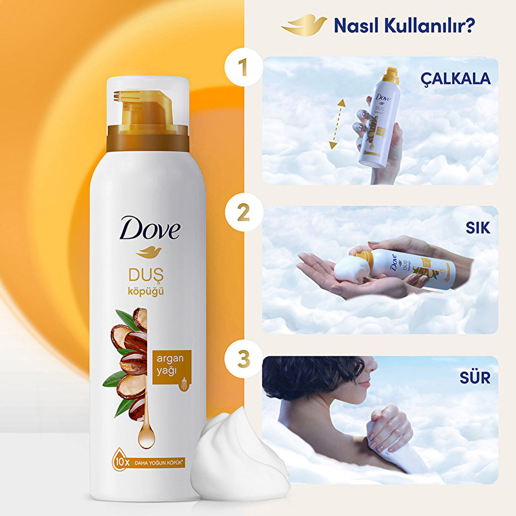 Dove Foam Shower Gel Argan Oil 10X Creamier Formula - 200ml