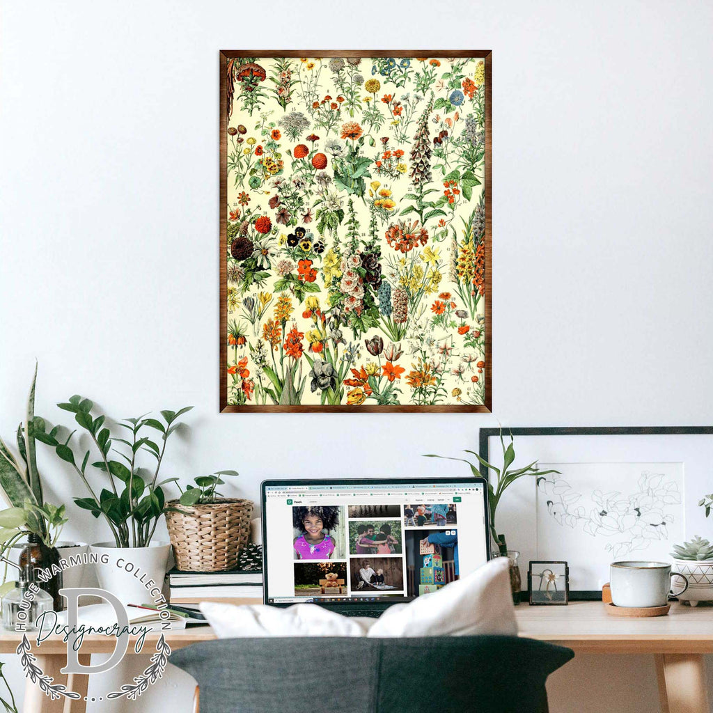 Flowers Montessori Wooden Poster - Homeschool I Educational Poster - Classroom Decor - Aesthetic - 310222