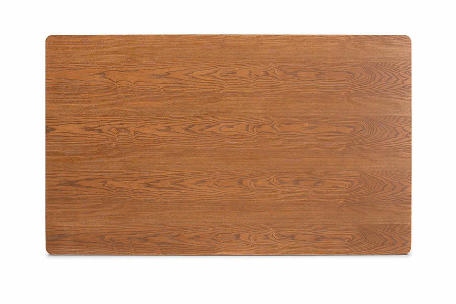 Baxton Studio Odessa Mid-Century Modern Grey Fabric Upholstered and Walnut Brown Finished Wood 4-Piece Dining Nook Set