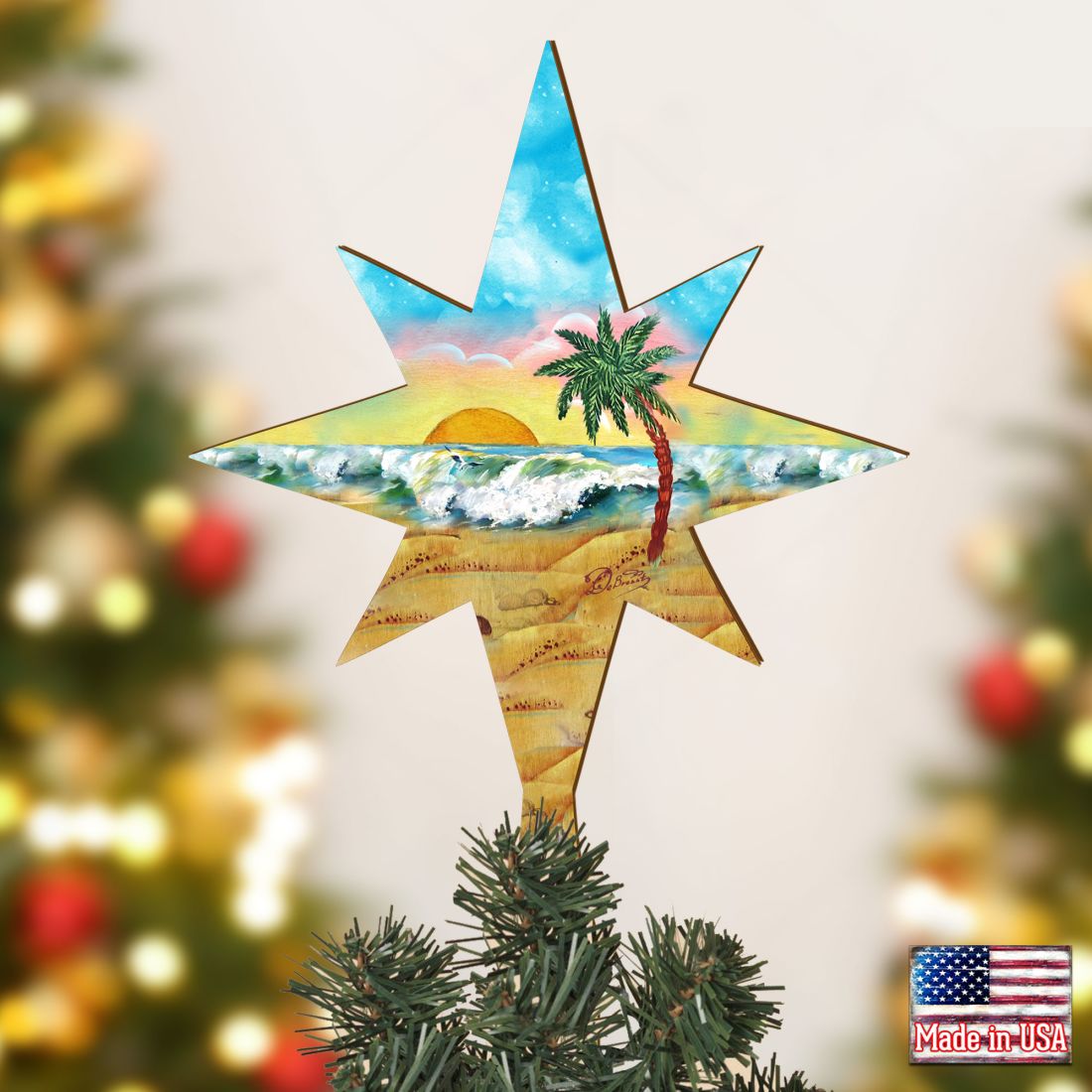 Sea Life Coastal Tree Topper by G. DeBrekht - Coastal Holiday Decor - 89498