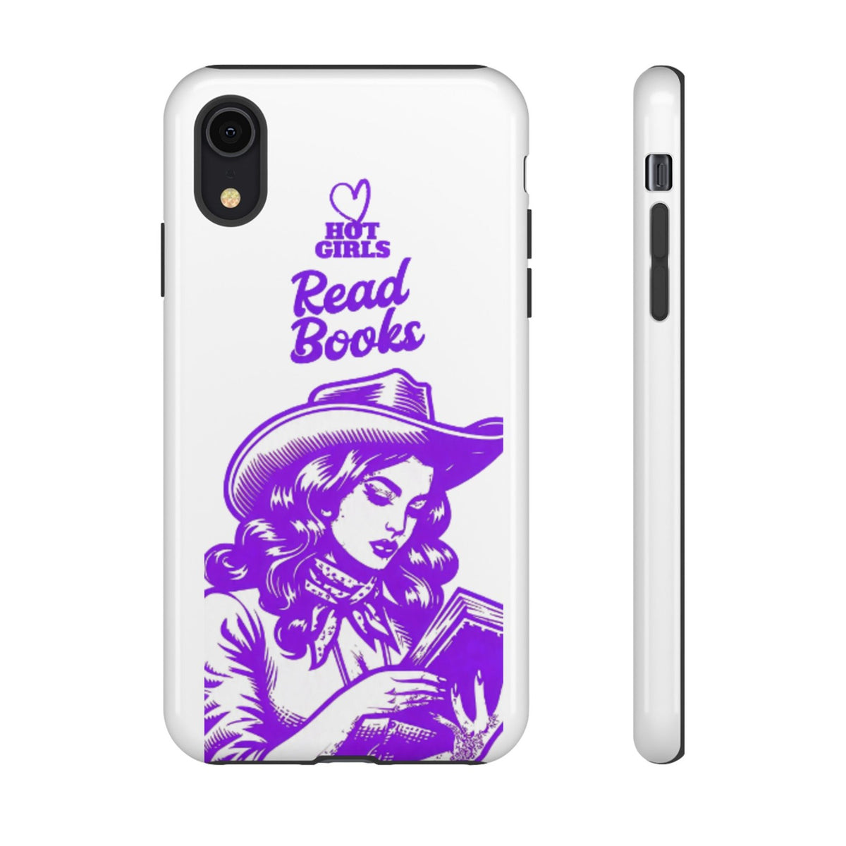 Hot Girls Read Books Phone Case | Cowgirl Reading Design