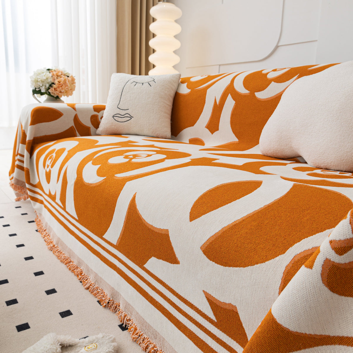 Chenille Sofa Cover Blanket, Couch Cover Blanket Throws for Couches Living Room Furniture Throw Covers