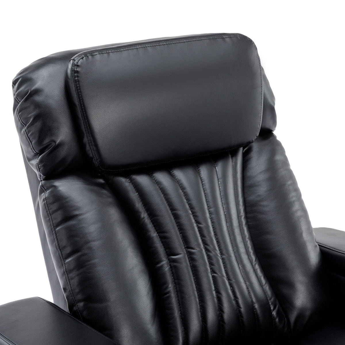 270° Power Swivel Recliner Home Theater Chair With Hidden Arm Storage, LED Light, Cup Holder, And Tray Table