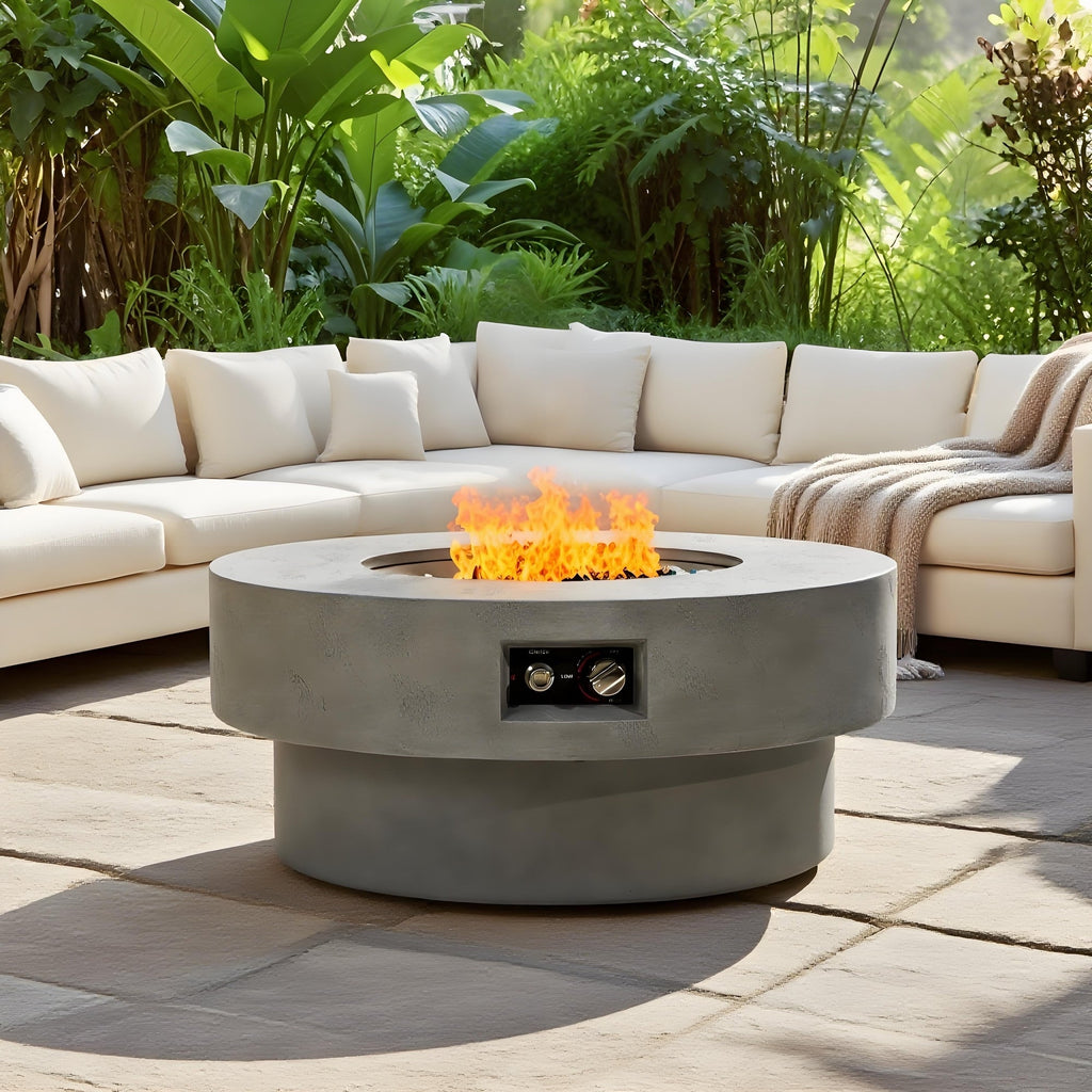 34-Inch Round Propane Fire Pit Table