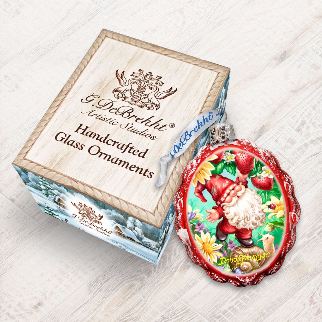 Sweet Summer Gnome Dwarf Mercury Glass Ornament by D. Gelsinger - Christmas Decor - 778106-DG