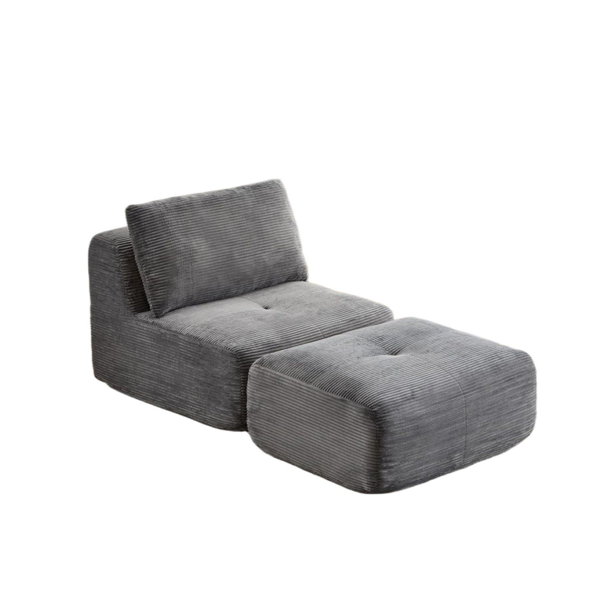 Single Chaise Longue With Movable Ottoman For Living Room