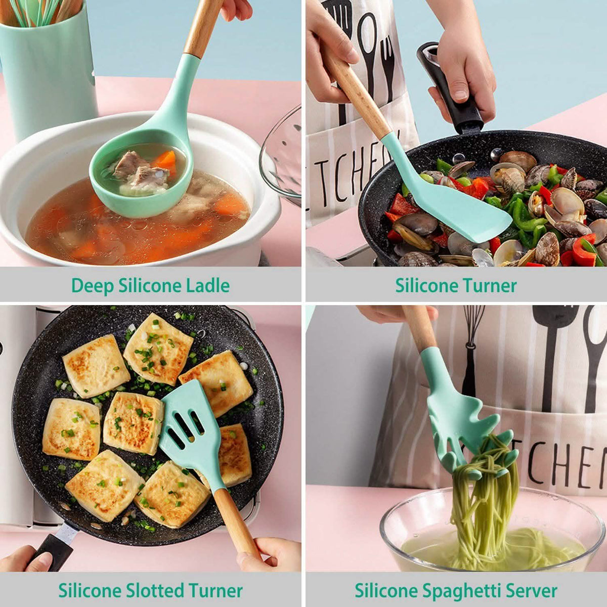 11-Piece: Silicone Cooking Utensil Set