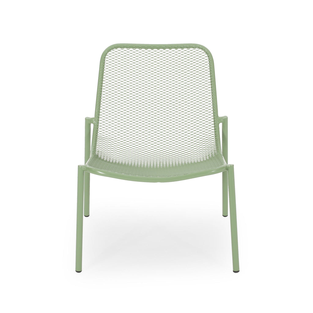 Outdoor Iron Chair With Mesh Design