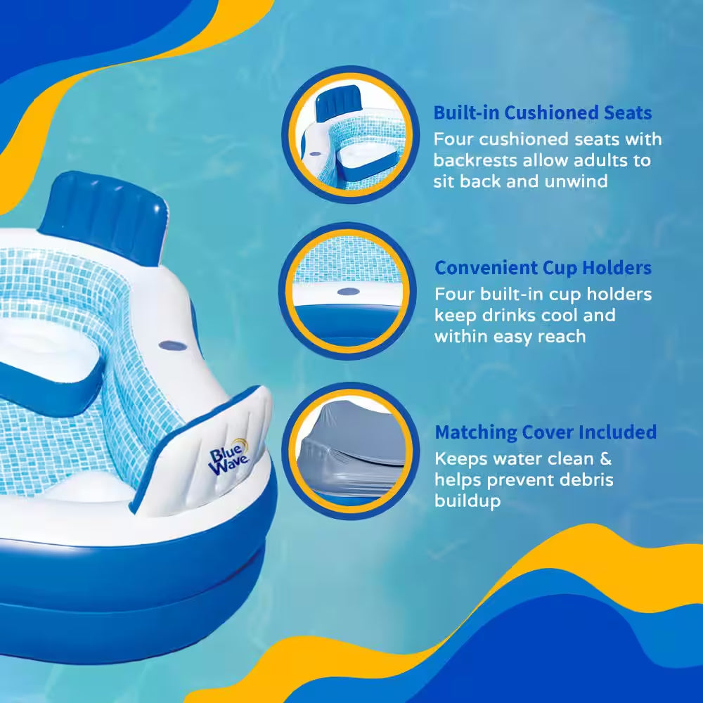Premier 88 In. X 88 In. Square, 26 In. D Inflatable Pool with Cover