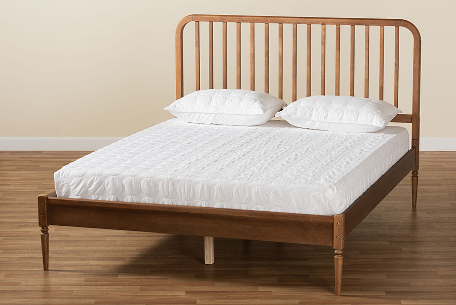 Baxton Studio Neilan Modern and Contemporary Walnut Brown Finished Wood Full Size Platform Bed
