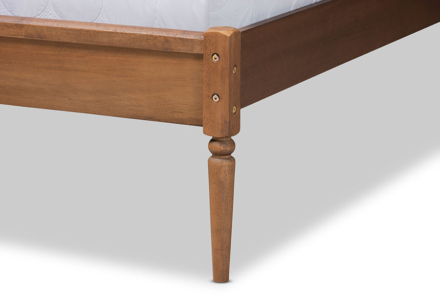 Baxton Studio Kassidy Classic and Traditional Walnut Brown Finished Wood Full Size Platform Bed