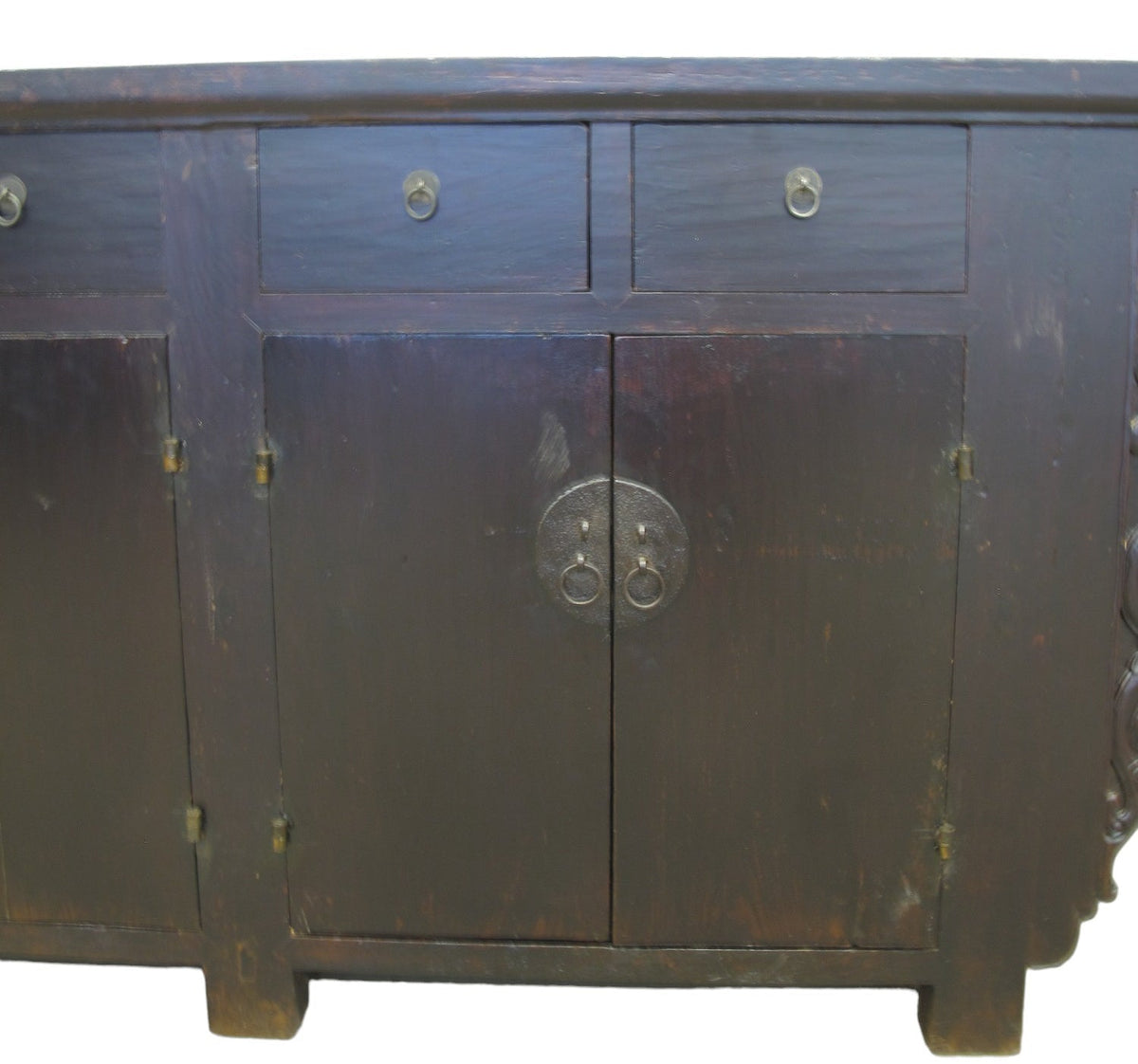117" Inch Long Antique Chinese Dragon Sideboard