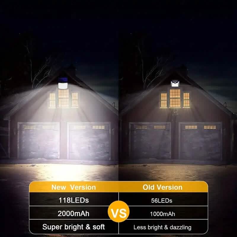 118 LED Solar Motion Sensor Flood Lights with Remote Control