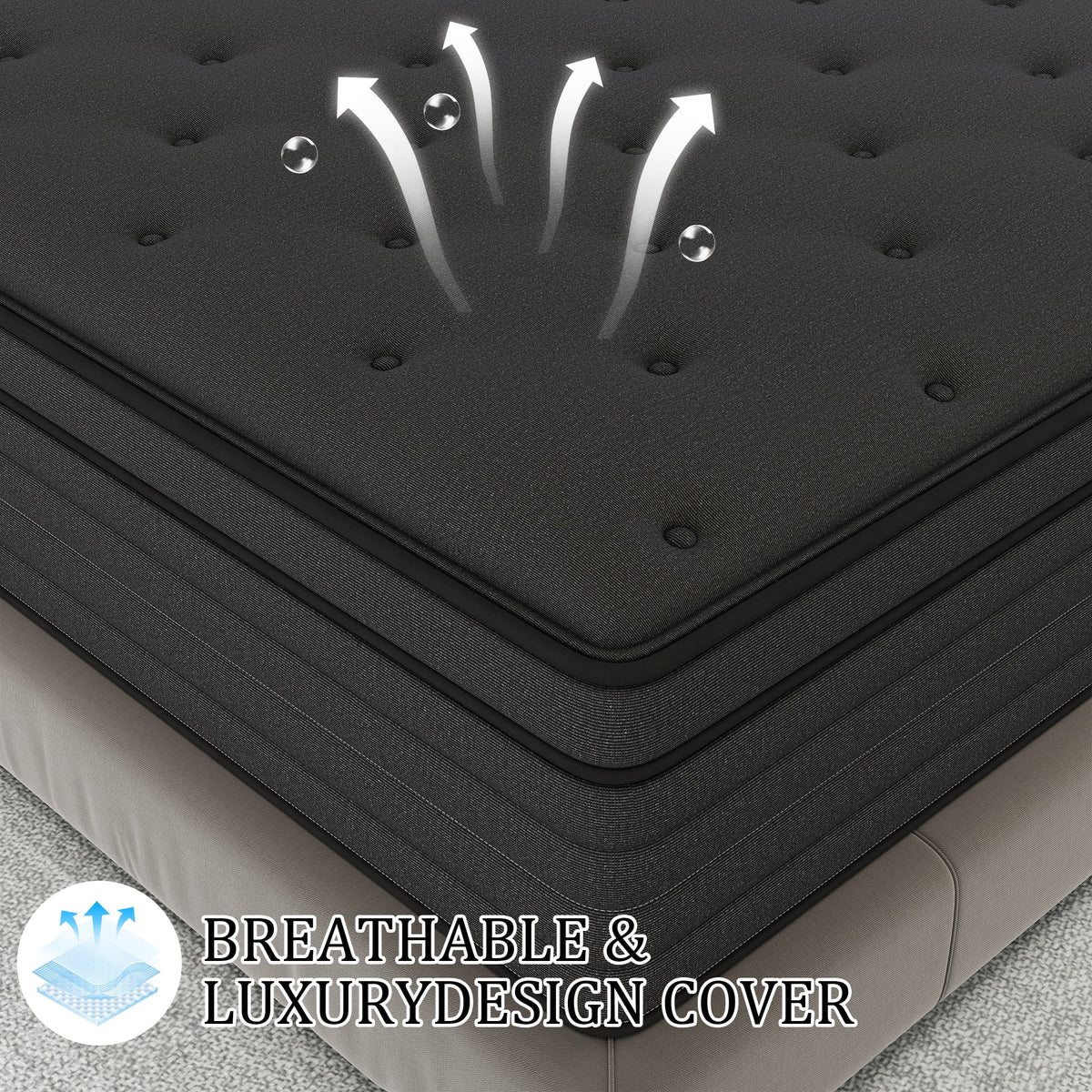 12 Inch Queen Mattress,Hybrid Mattresses Medium Firm in a Box